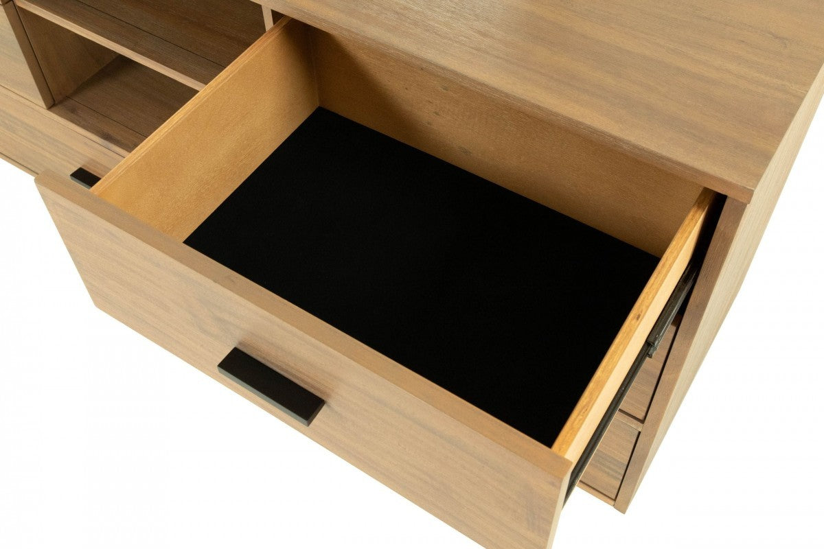 63" Walnut Six Drawer Combo Dresser-5