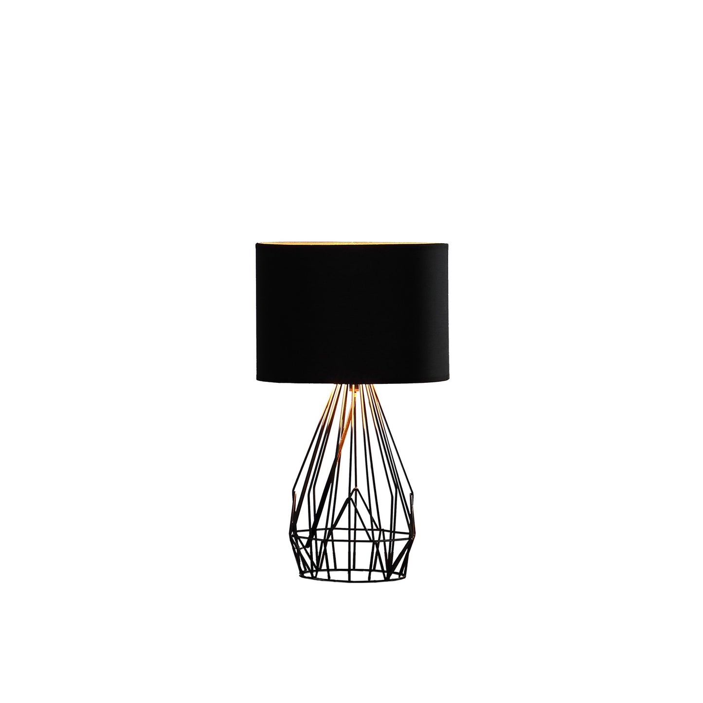 18” Asymmetric Black Cage Metal Table Lamp-2