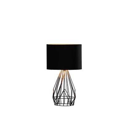 18” Asymmetric Black Cage Metal Table Lamp-2