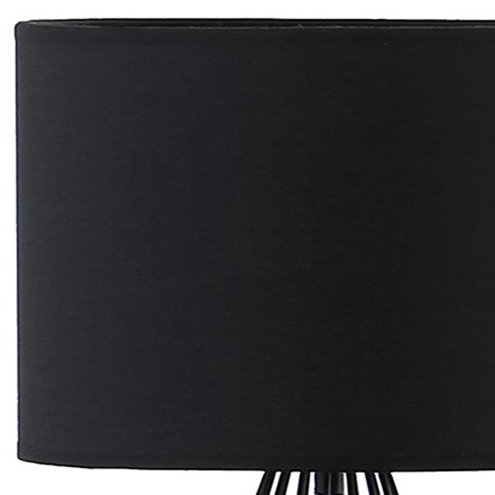 18” Asymmetric Black Cage Metal Table Lamp-3
