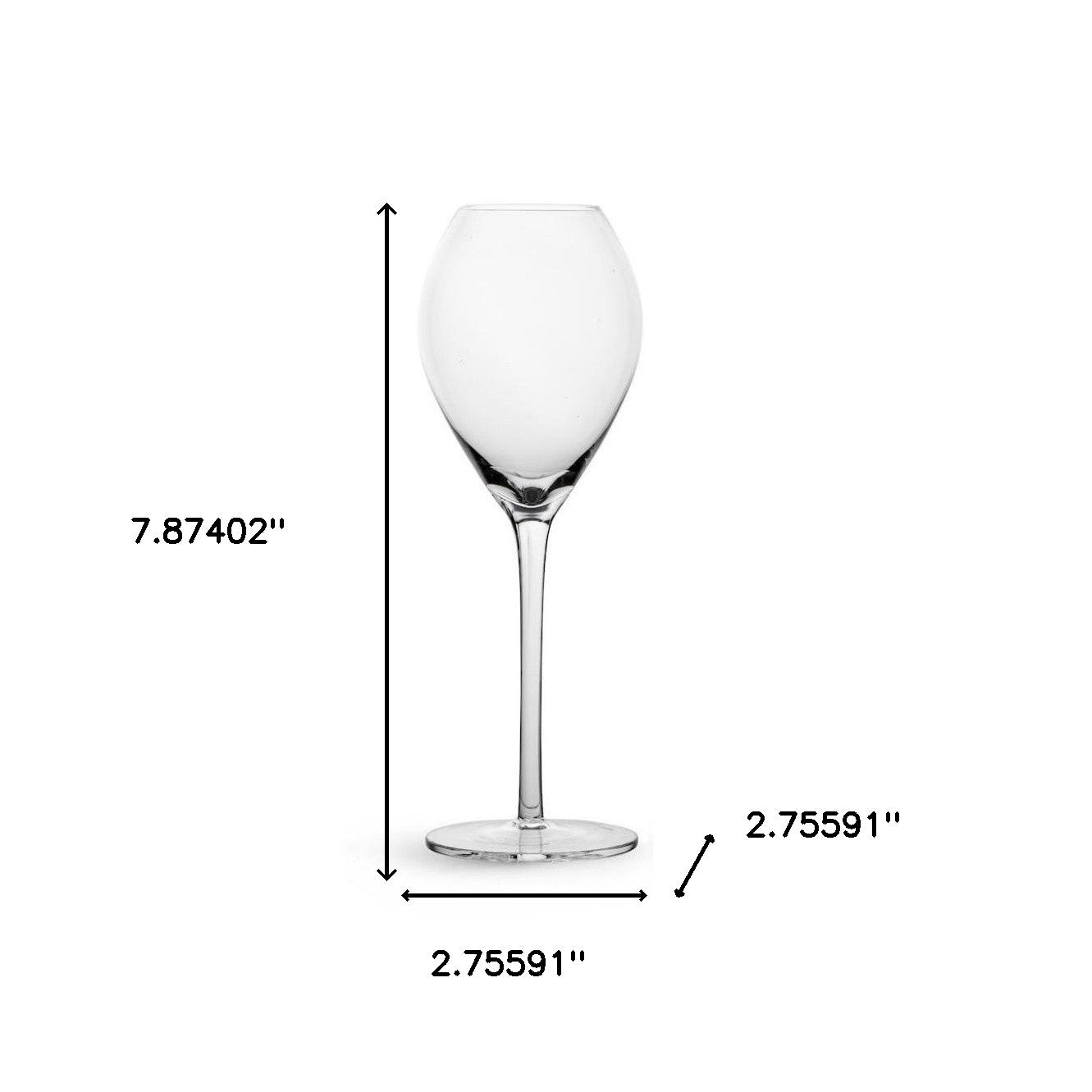 Set of Two Clear Crystal Glass Tuliped Bowl Stemmed Champagne Glass-4
