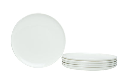 White Six Piece Porcelain Service For Six Salad Plate Set-0