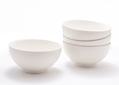 White Four Piece Porcelain Service For Four Bowl Set-0