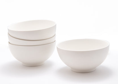 White Four Piece Porcelain Service For Four Bowl Set-2