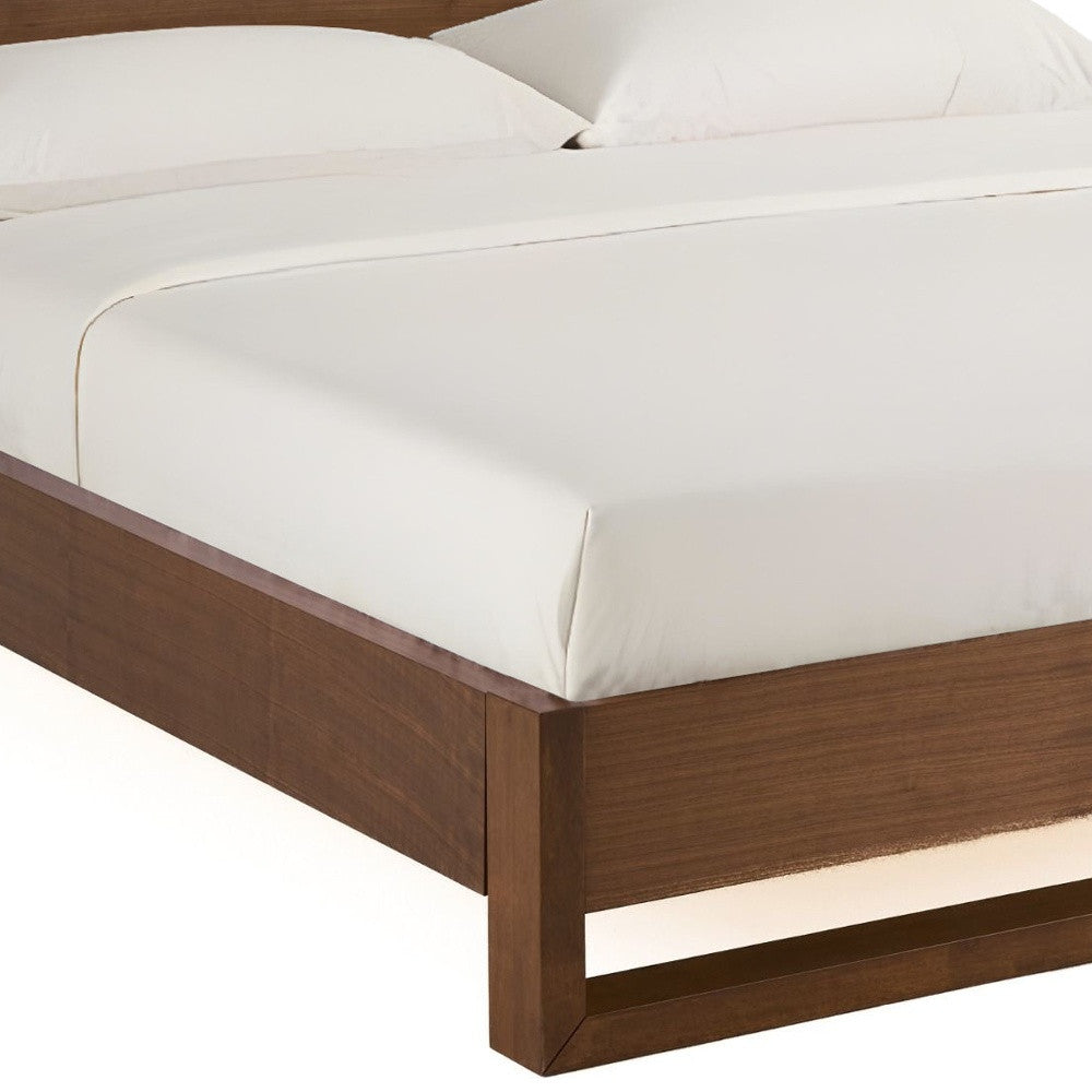 Brown Wood And California King Bed Frame-4
