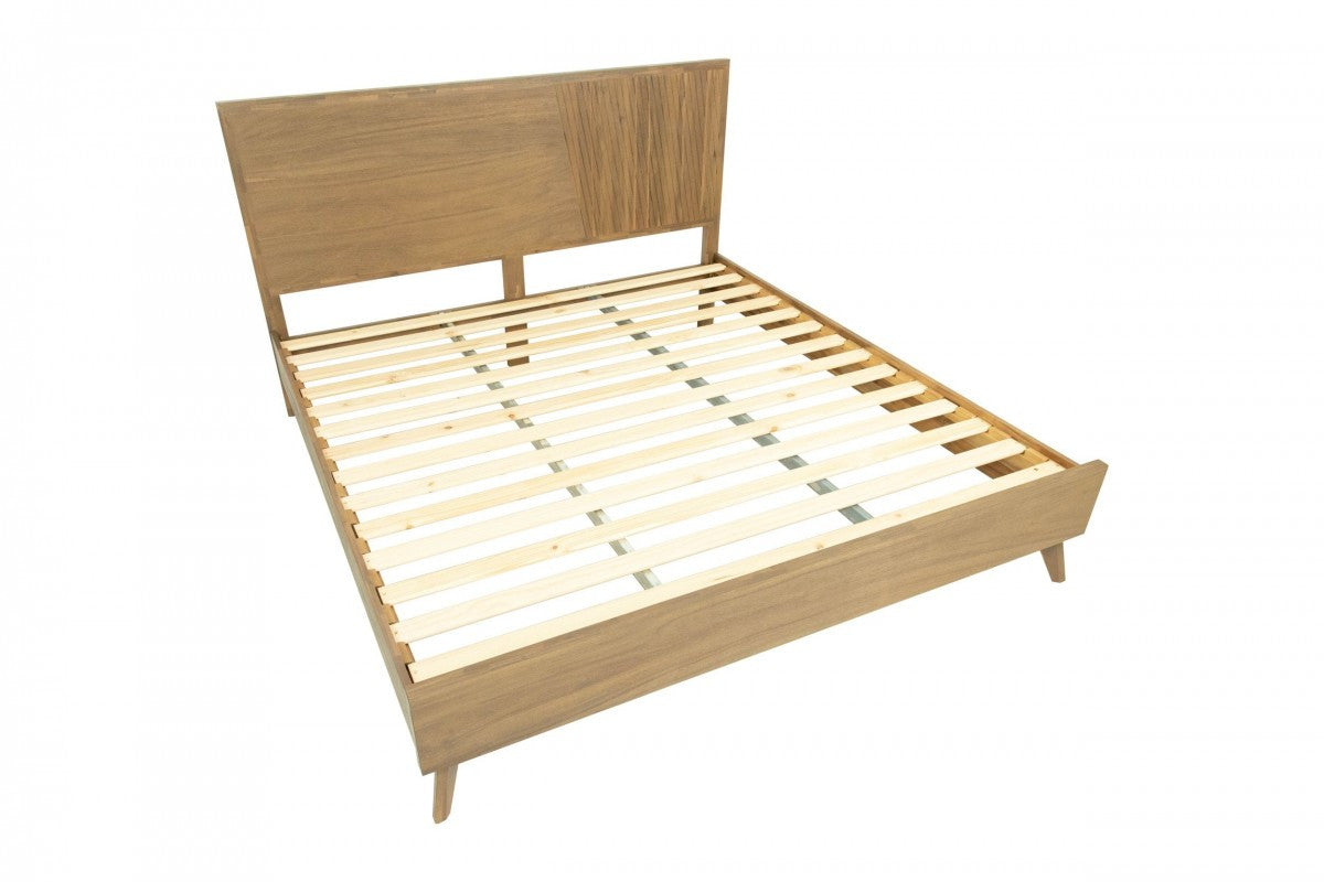 Natural Wood King Bed Frame-4