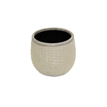 6" Beige Dot Ceramic Indoor Outdoor Round Pot Planter-2