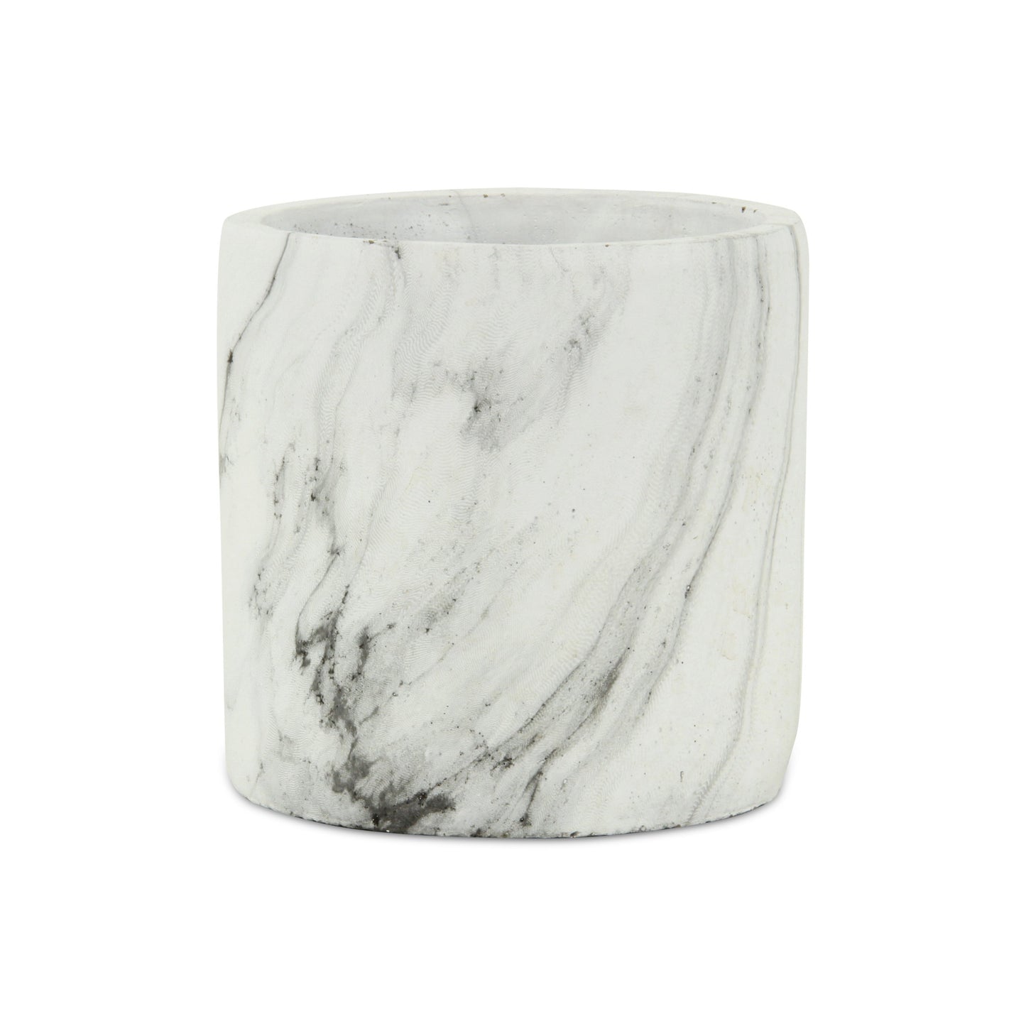 6" White and Gray Marbleized Ceramic Indoor Outdoor Round Pot Planter-2