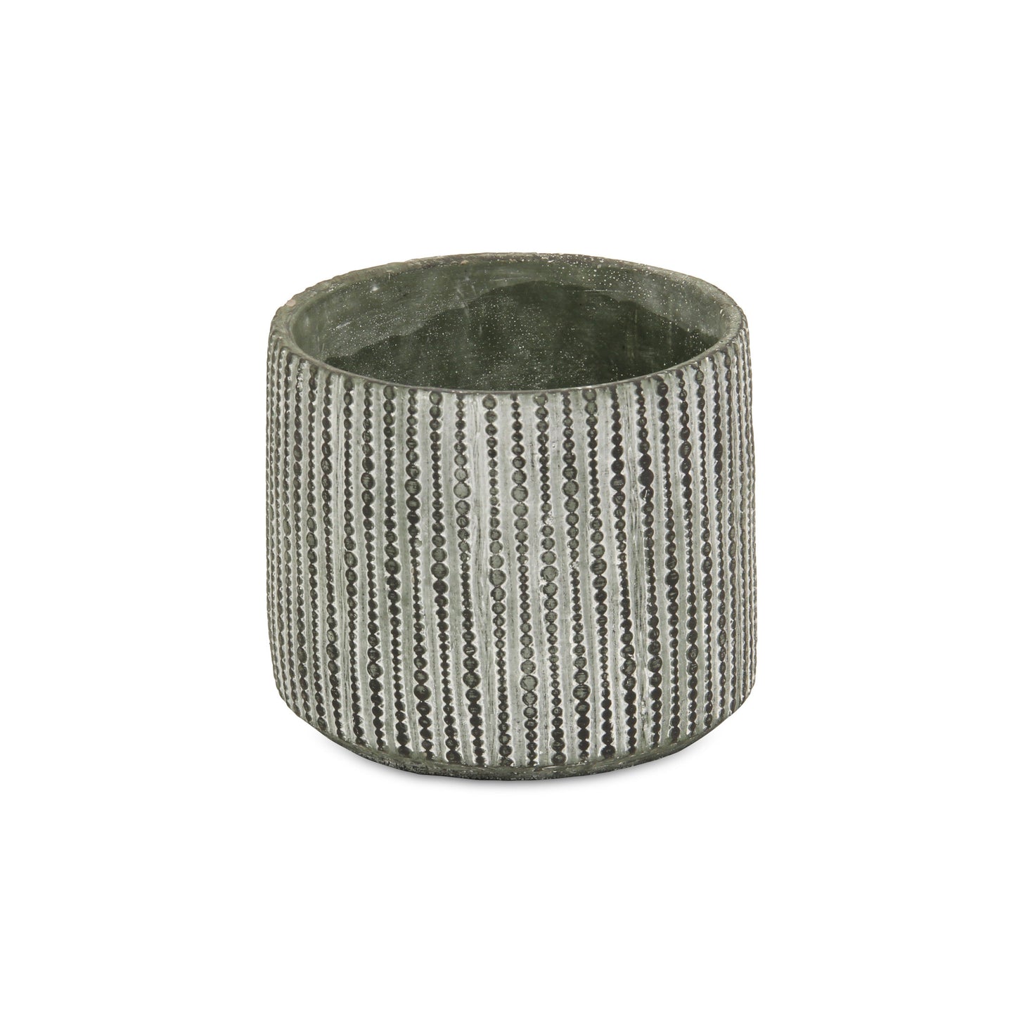 7" Gray Dot Cement Indoor Outdoor Round Pot Planter-1