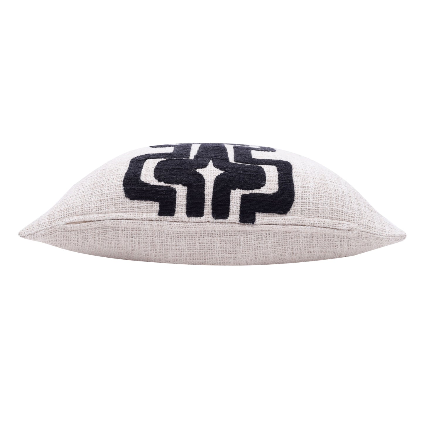 24" Black and Ivory Throw Pillow-3