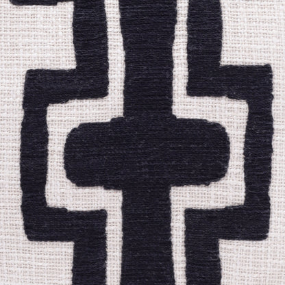 24" Black and Ivory Throw Pillow-7