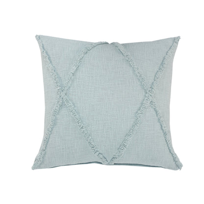 18" Blue Cotton Throw Pillow-1