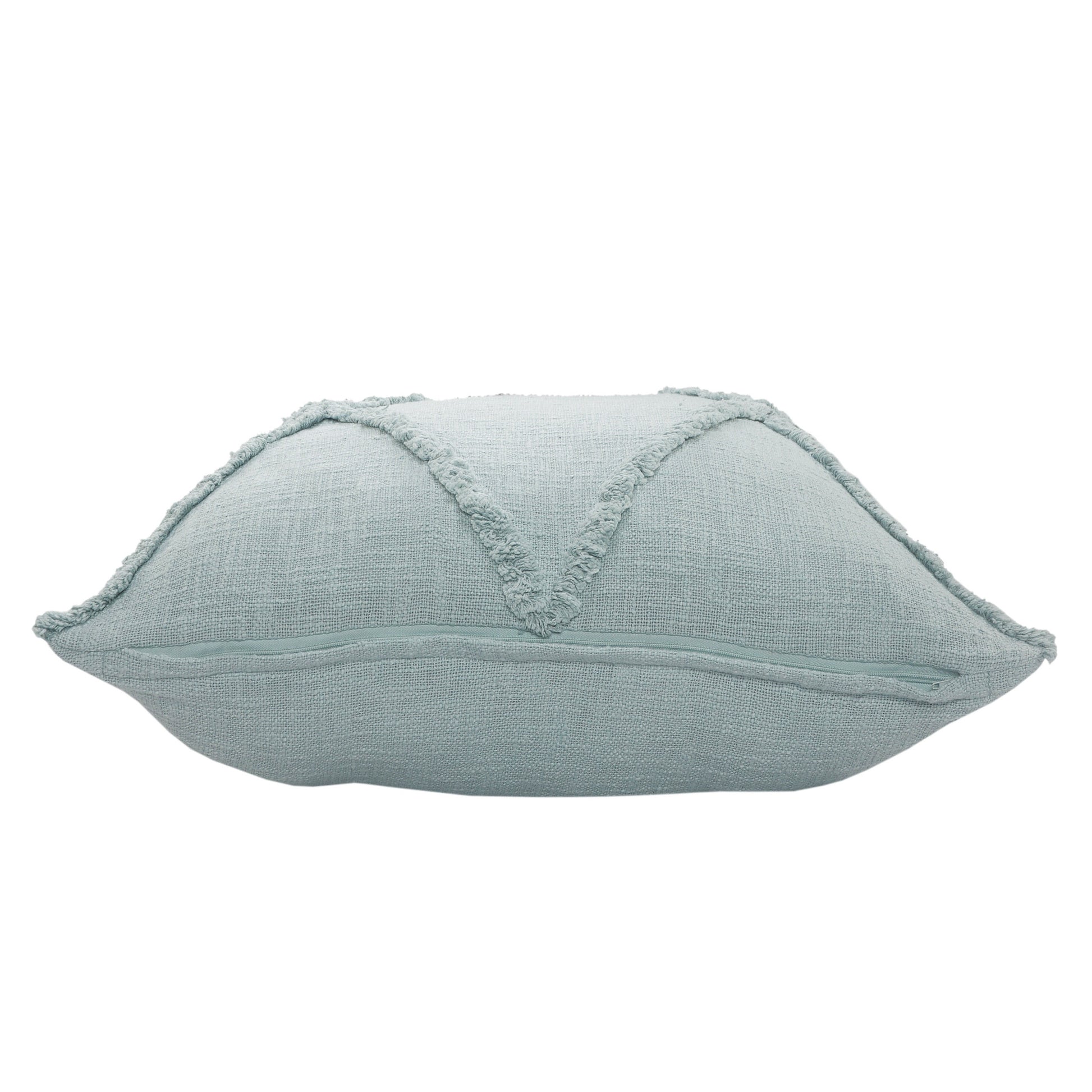 18" Blue Cotton Throw Pillow-3