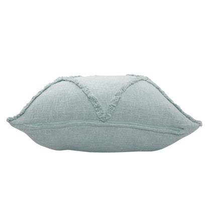 18" Blue Cotton Throw Pillow-3