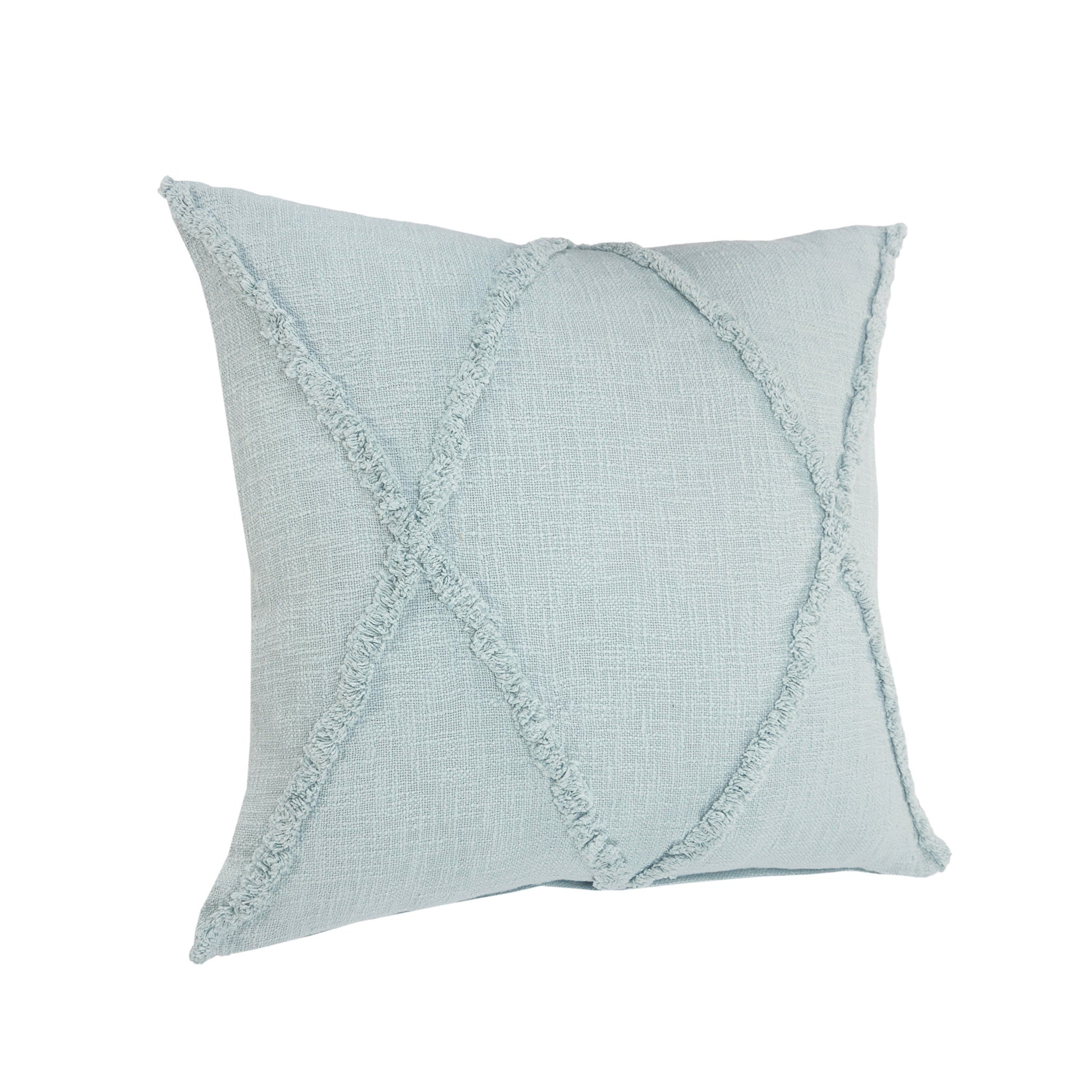 18" Blue Cotton Throw Pillow-4
