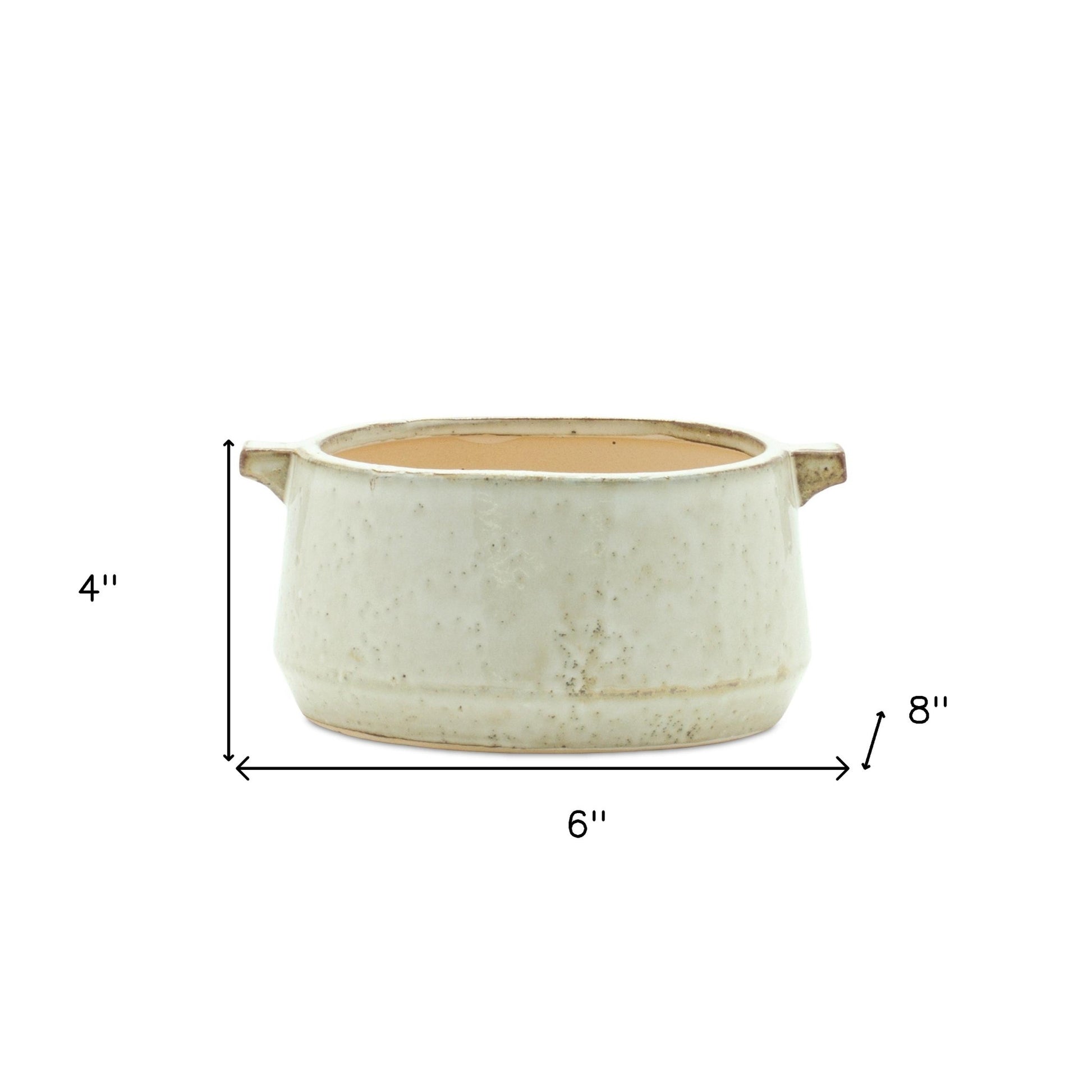 6" Gray Clay Round Pot Planter-5