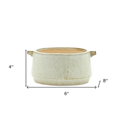 6" Gray Clay Round Pot Planter-5