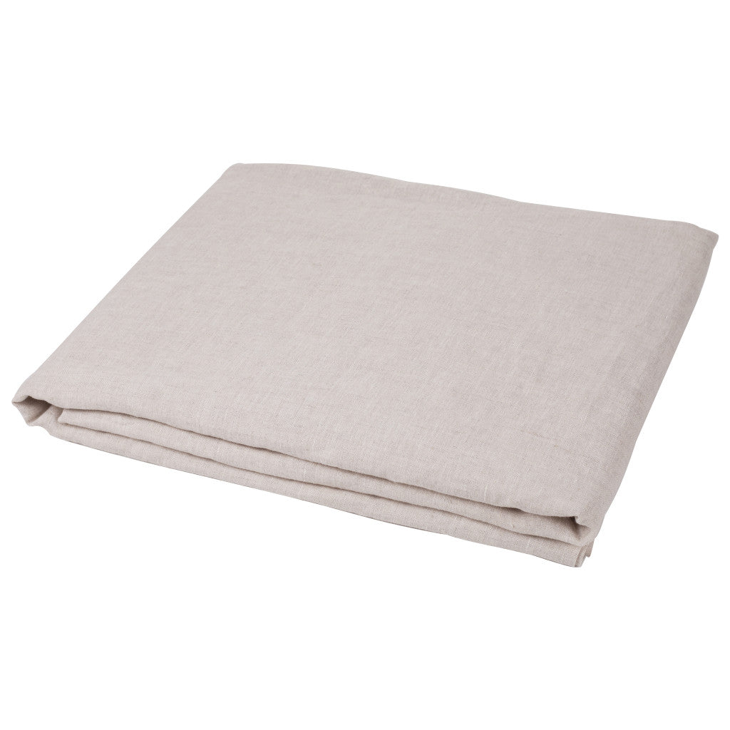 Light Gray Linen King Flat Sheet-1