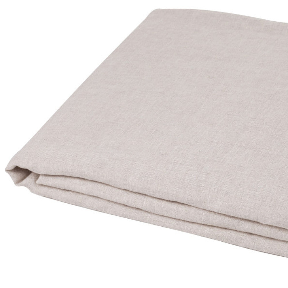 Light Gray Linen King Flat Sheet-2