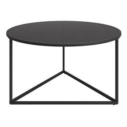 33" Black Steel Round Coffee Table-0