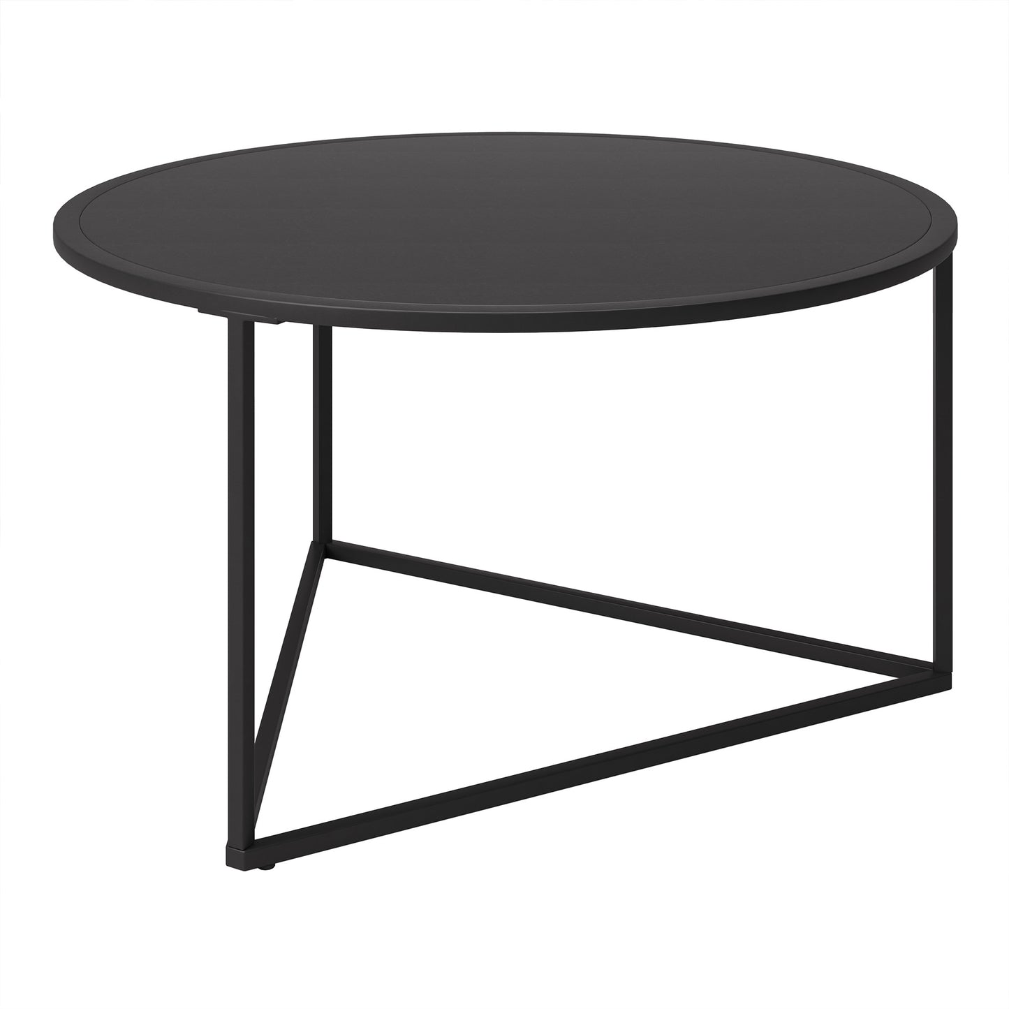 33" Black Steel Round Coffee Table-4