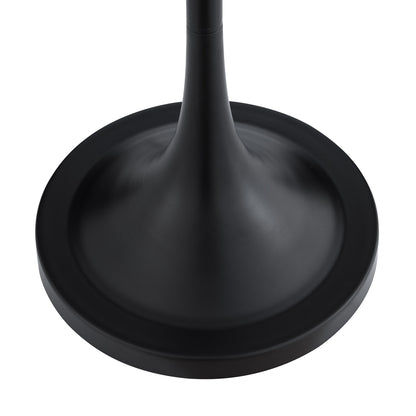 62" Black Floor Lamp With White Fabric Drum Shade-3