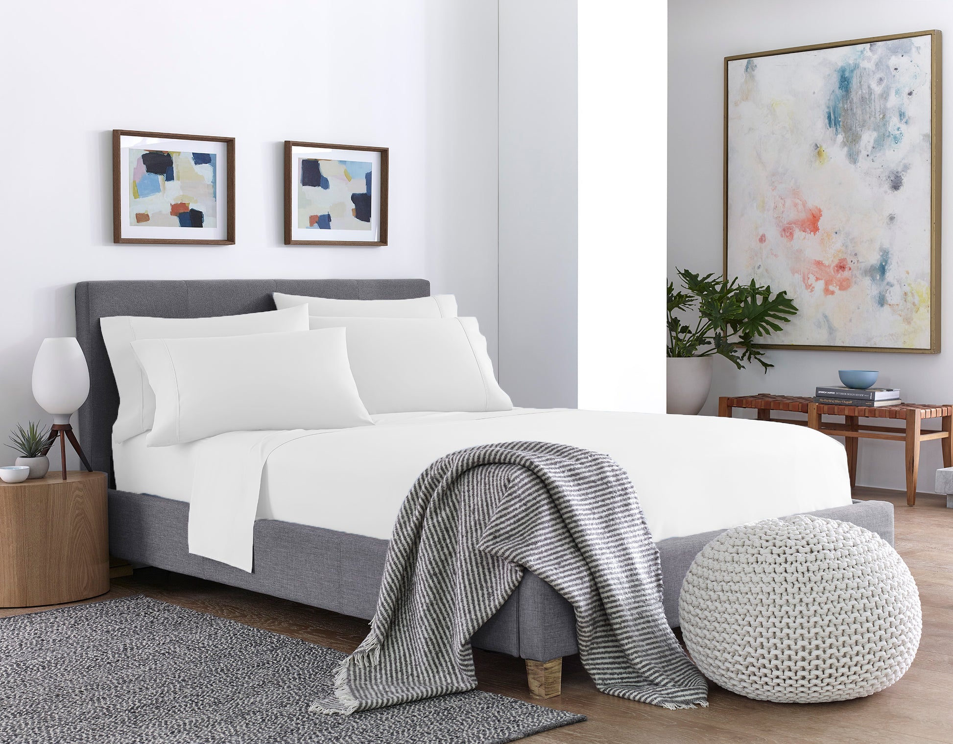 Six Piece White Microfiber Sheet Set-5