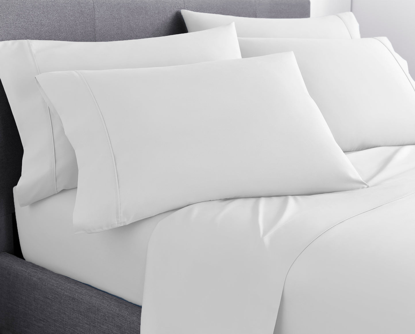 Six Piece White Microfiber Sheet Set-3