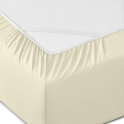 Six Piece Cream Microfiber King Sheet Set-1