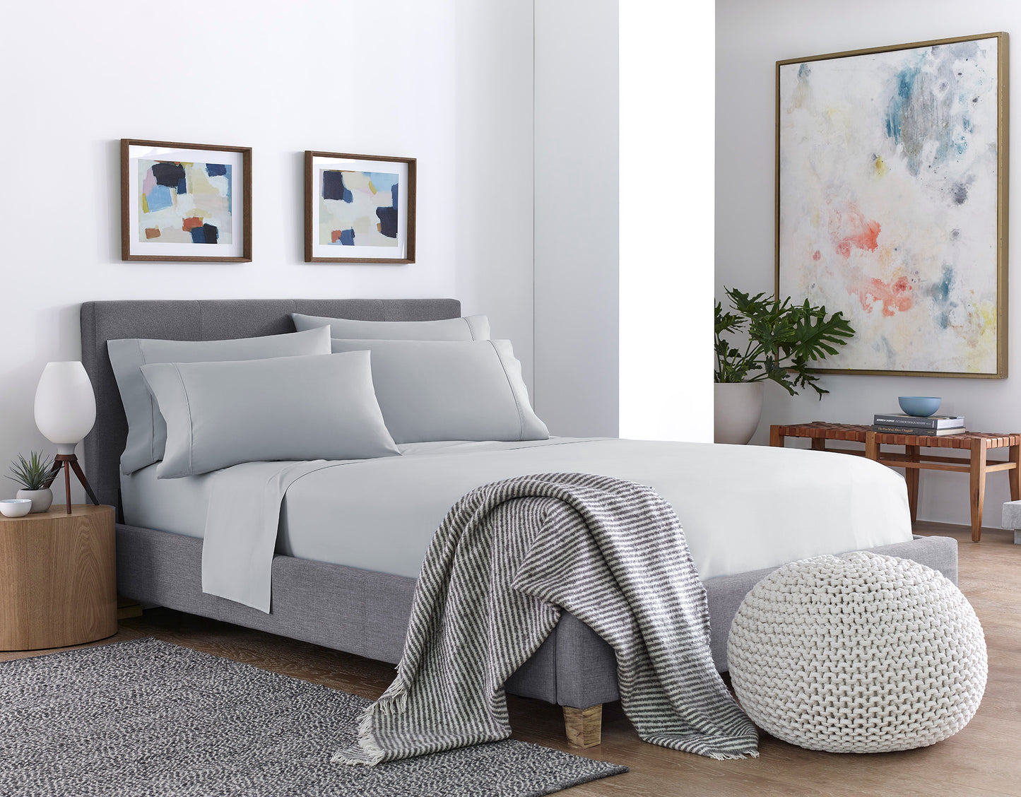Six Piece Silver Microfiber King Sheet Set-5
