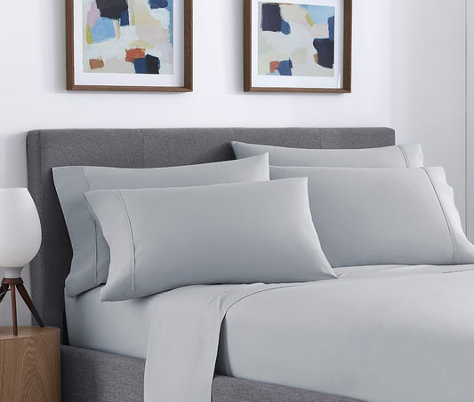 Six Piece Silver Microfiber King Sheet Set-0