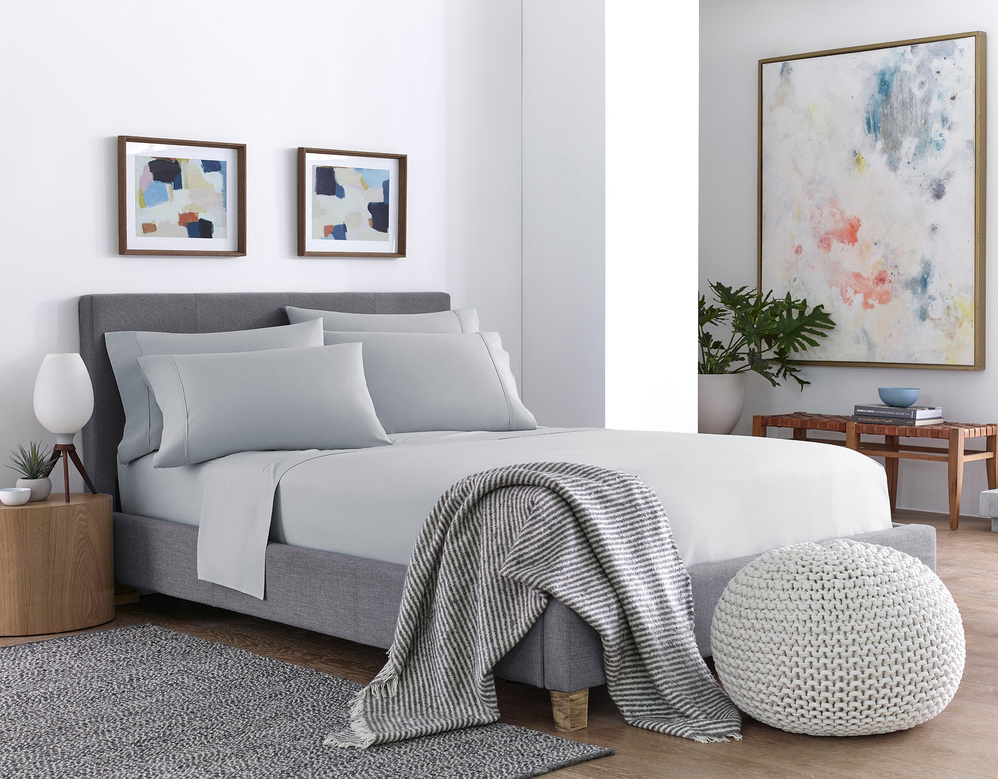 Six Piece Silver Microfiber Queen Sheet Set-5