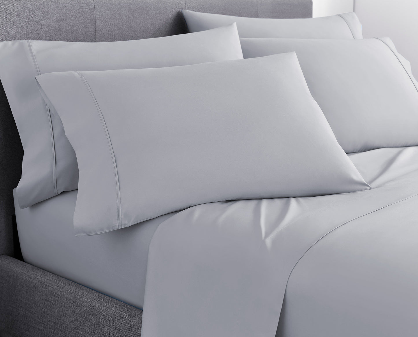 Six Piece Silver Microfiber Queen Sheet Set-3