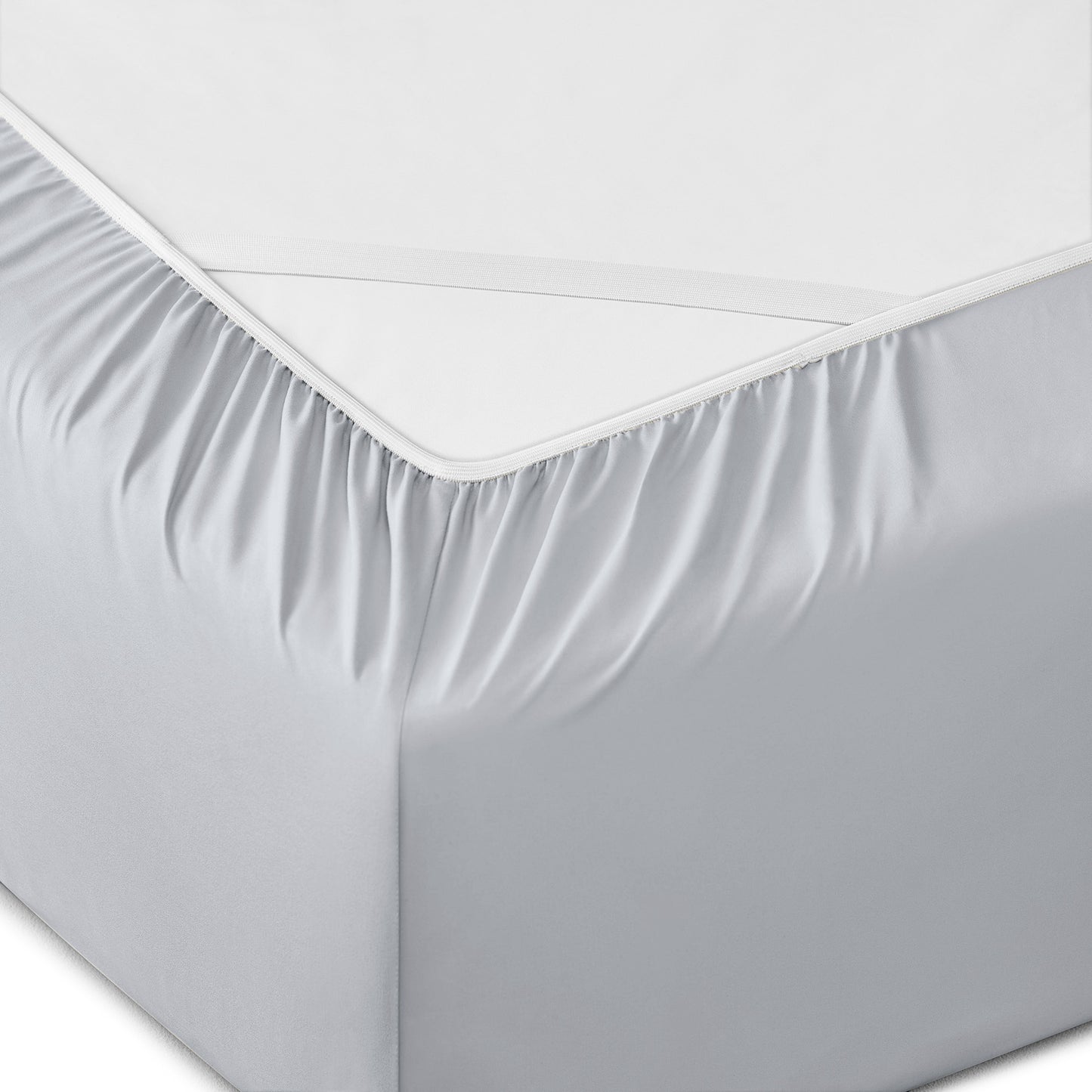 Six Piece Silver Microfiber Queen Sheet Set-2