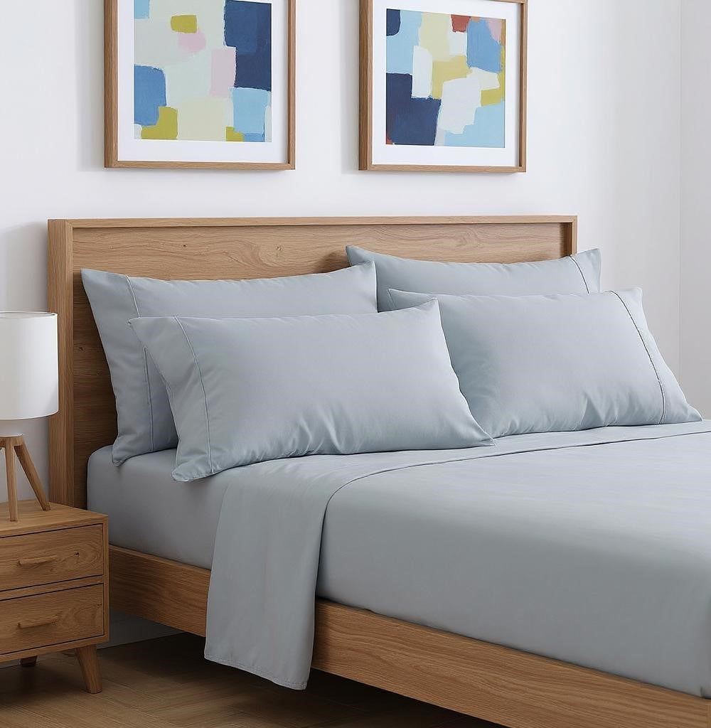 Six Piece Silver Microfiber Queen Sheet Set-0