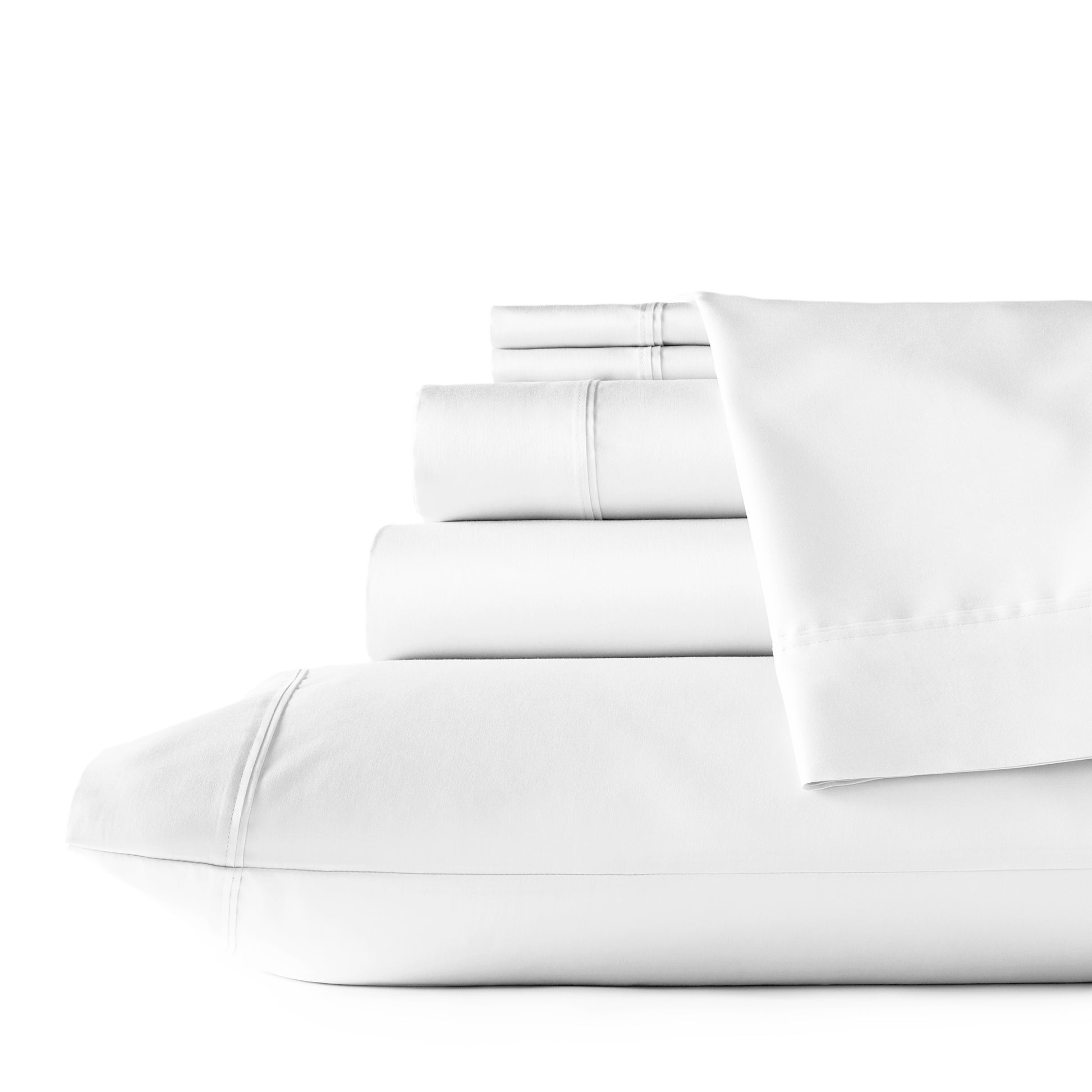 Six Piece White Tencel Lyocell King Sheet Set-2