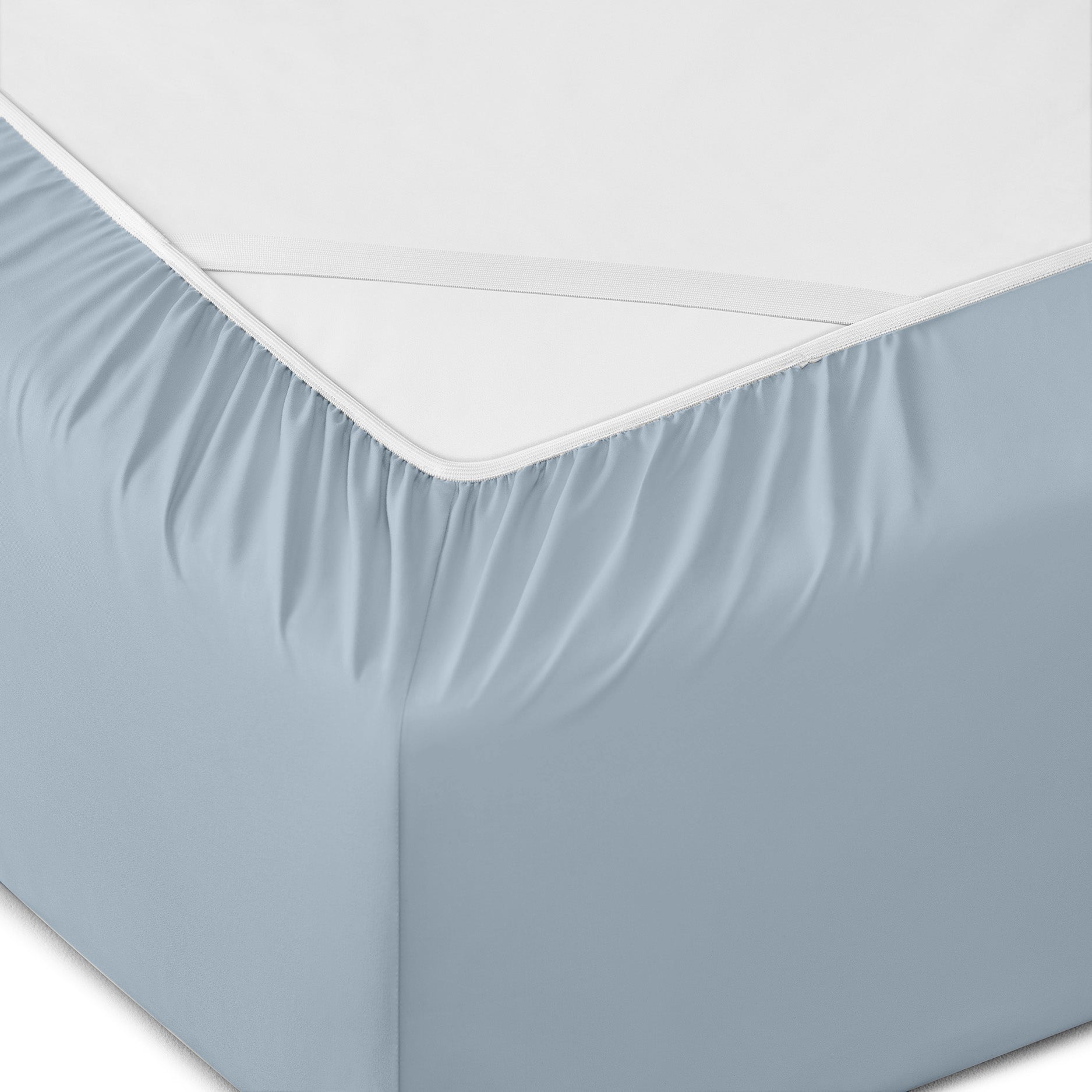 Six Piece Ice Blue Microfiber Queen Sheet Set-2