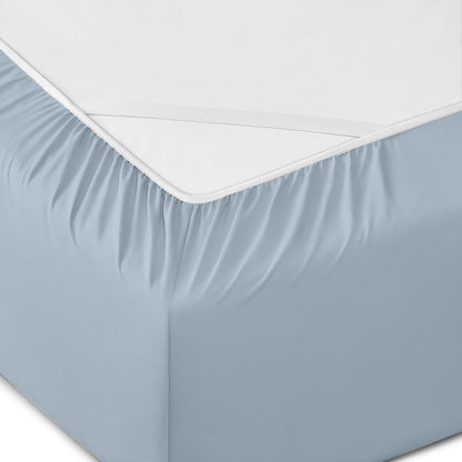 Six Piece Ice Blue Microfiber Queen Sheet Set-2