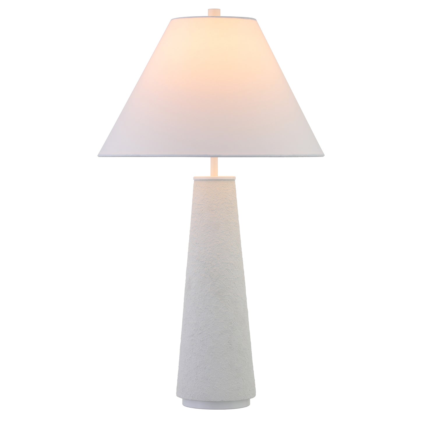28" White Ceramic Table Lamp With White Cone Shade-2