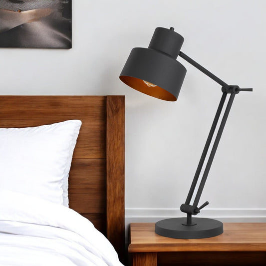 33" Black Metal Adjustable Desk Table Lamp-0