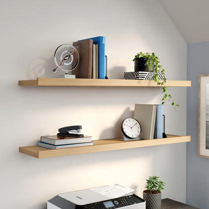 47" Natural Wood Wall Mounted Floating Shelf-5