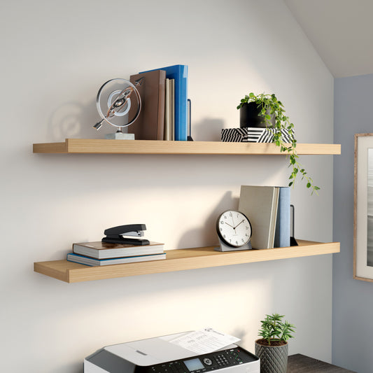 47" Natural Wood Wall Mounted Floating Shelf-5