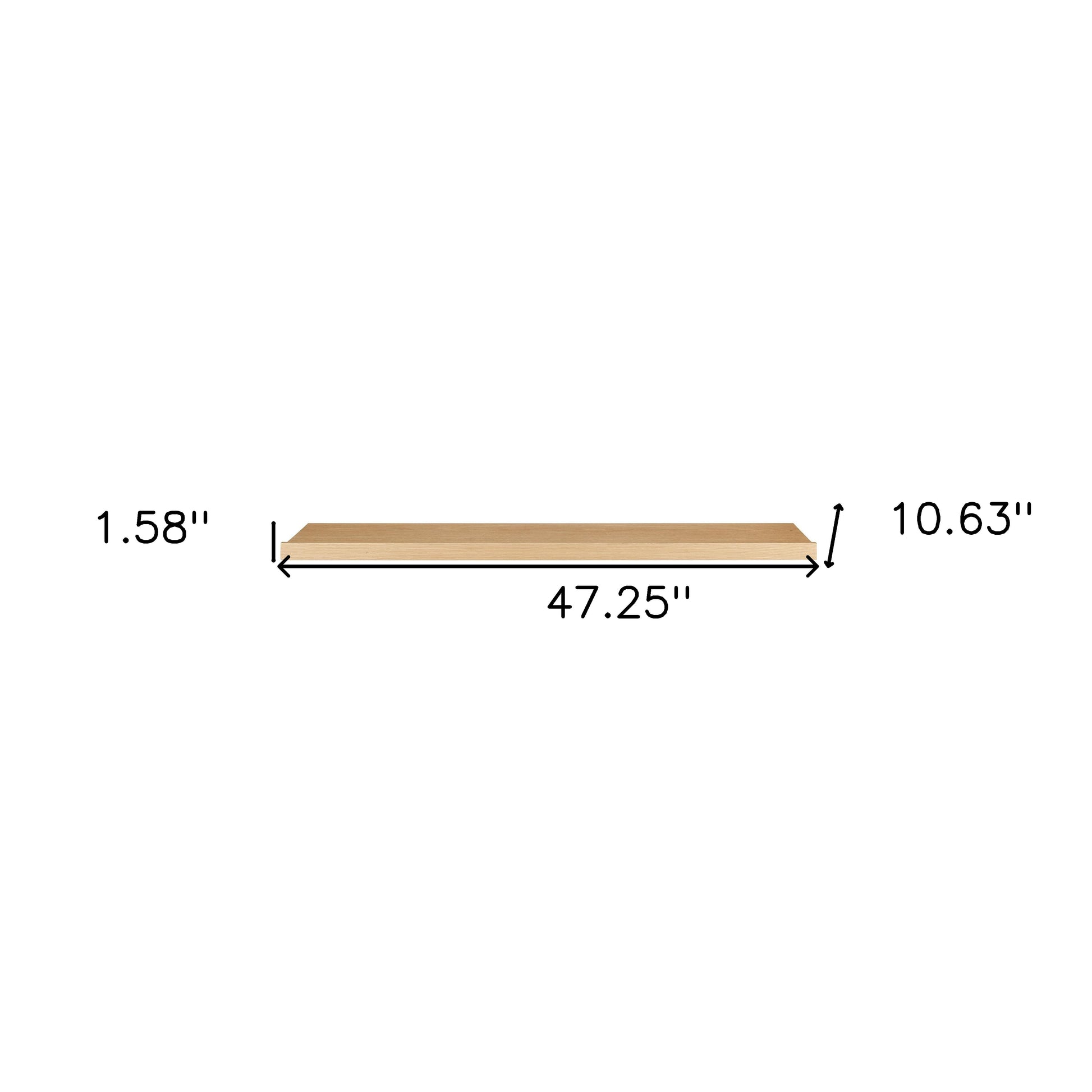 47" Natural Wood Wall Mounted Floating Shelf-6