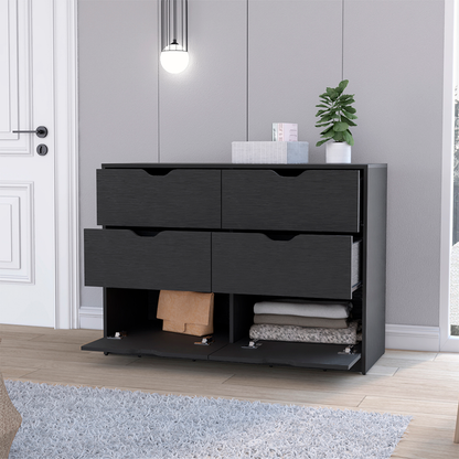 42" Black Four Drawer Dresser-6