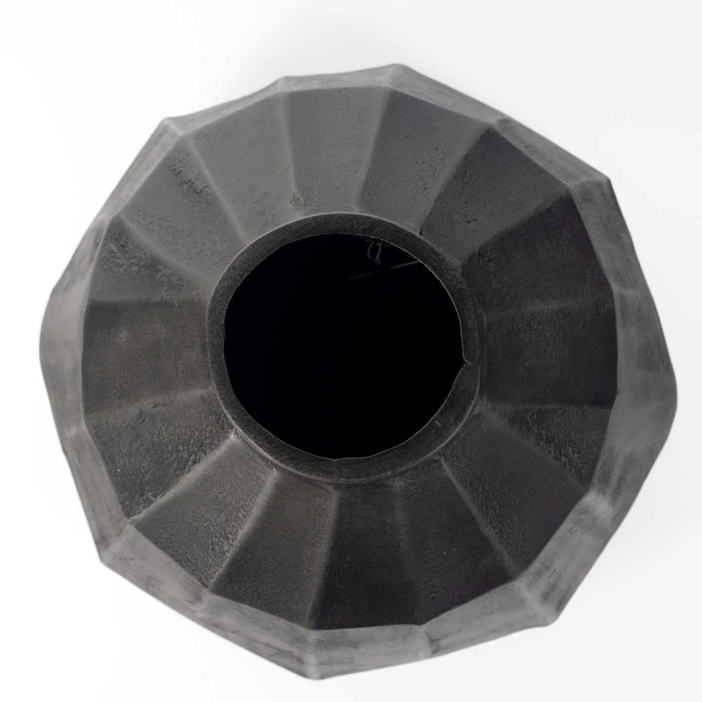 11" Gray Geometric Round Aluminum Table Vase-3