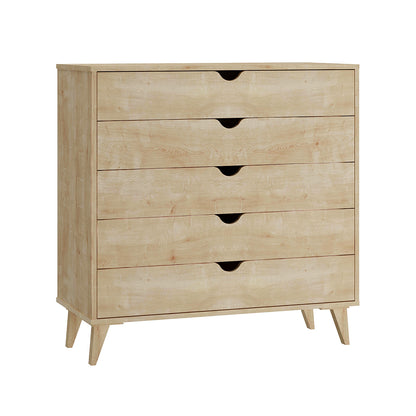 36" Natural Wood Five Drawer Dresser-1