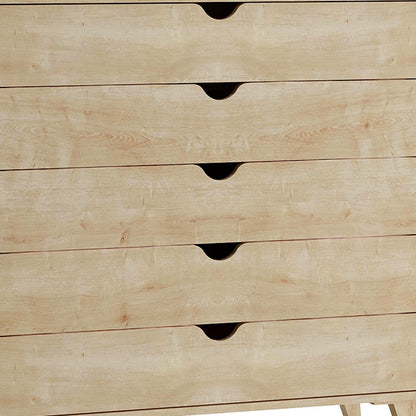 36" Natural Wood Five Drawer Dresser-3