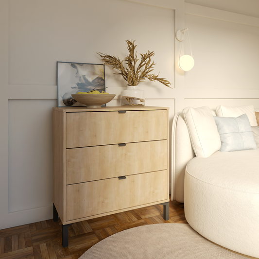 30" Natural Three Drawer Dresser-5