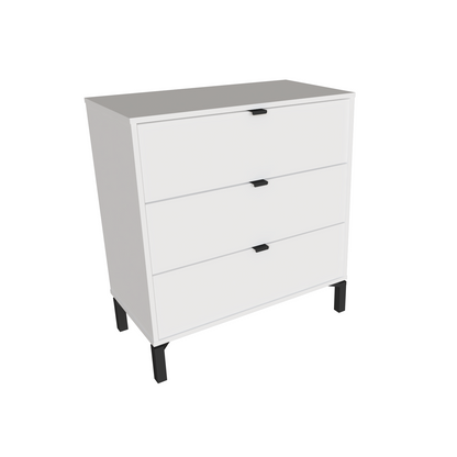30" White Three Drawer Dresser-1