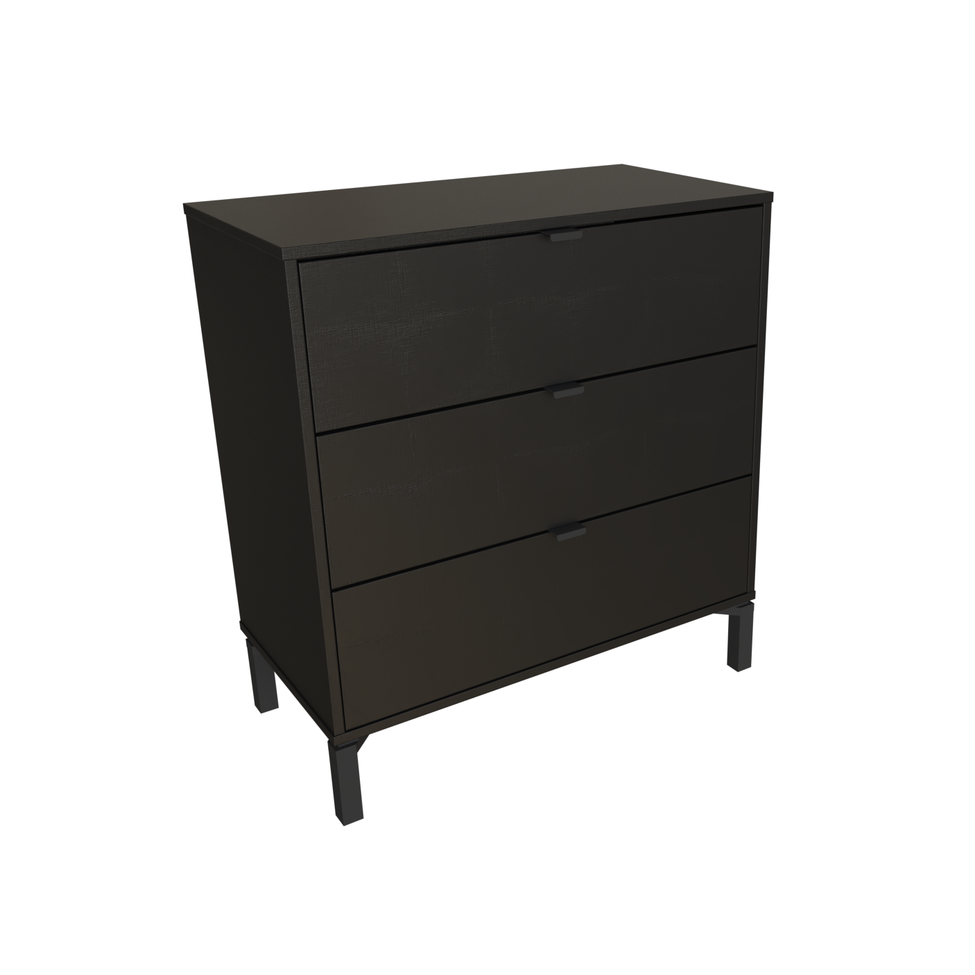 30" Black Three Drawer Dresser-1